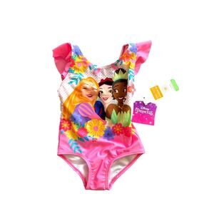 DISNEY PRINCESS SWIMSUIT, SIZE 2T, PINK, PRINCESS GRAPICS